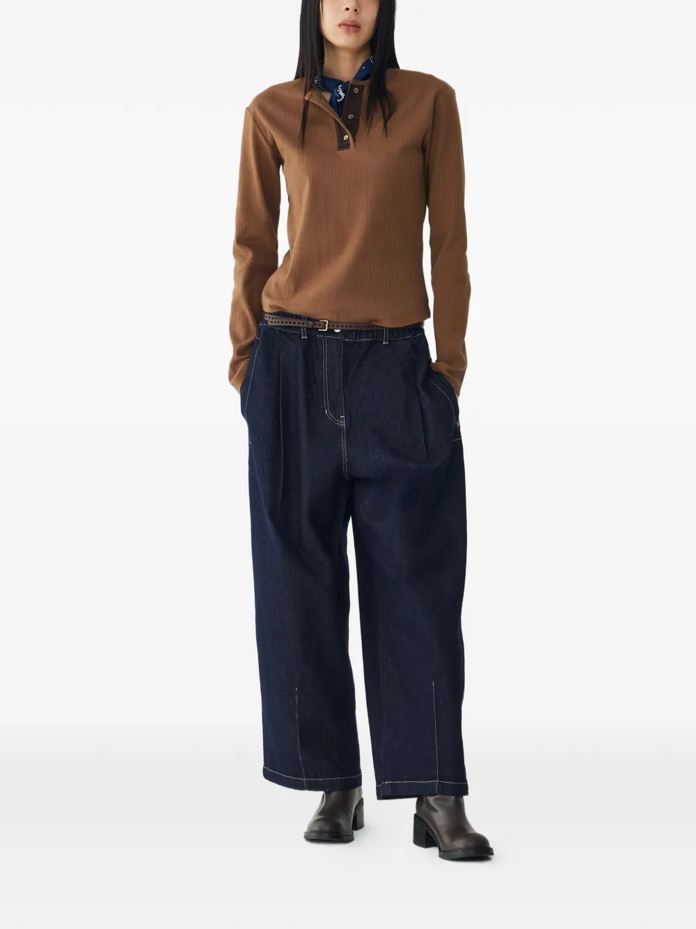 TOMBOY Jeans met contrasterend stiksel Blauw