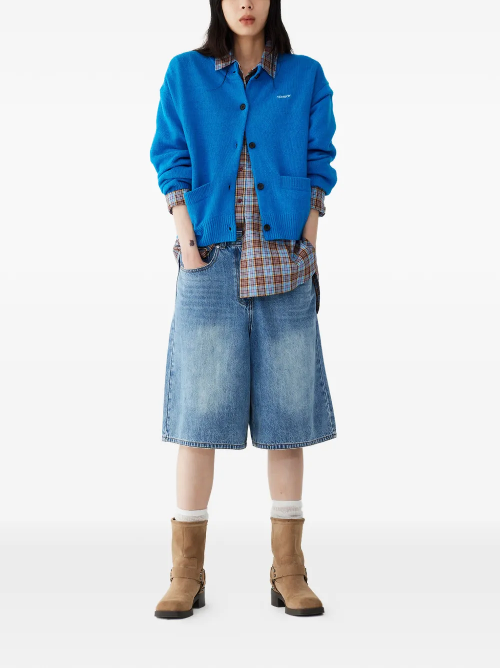  Tomboy Buttoned Cardigan - Blue 