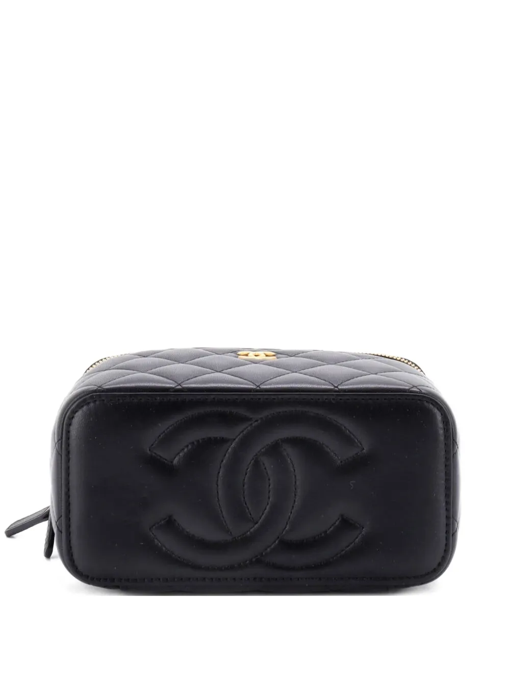 CHANEL Pre-Owned Coco de Toi Heart Vanity Case with Chain Quilted Lambskin Small crossbody bag - Nero