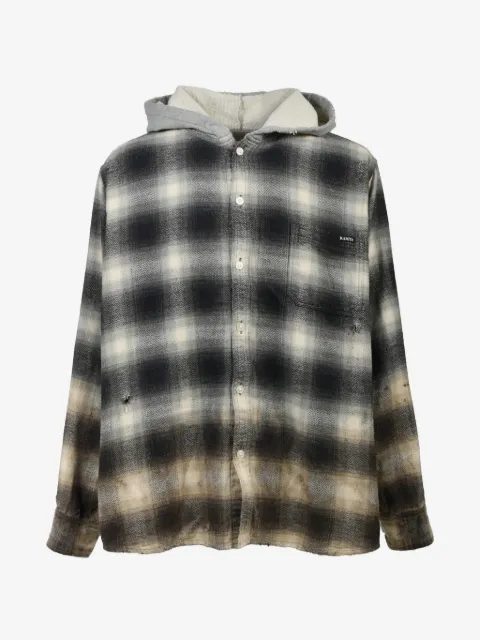 KAMIYA  hooded checked shirt
