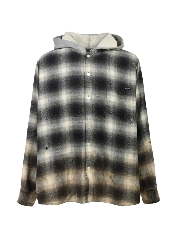 KAMIYA Hooded Check Shirt（BLACK） 33971933_64757679_600.jpg