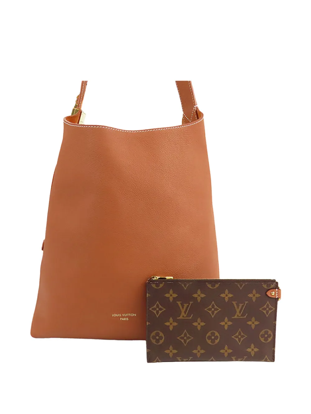 Louis Vuitton Pre-Owned 2021-2026 Grained Calfskin Low Key Hobo MM shoulder bag - Marrone