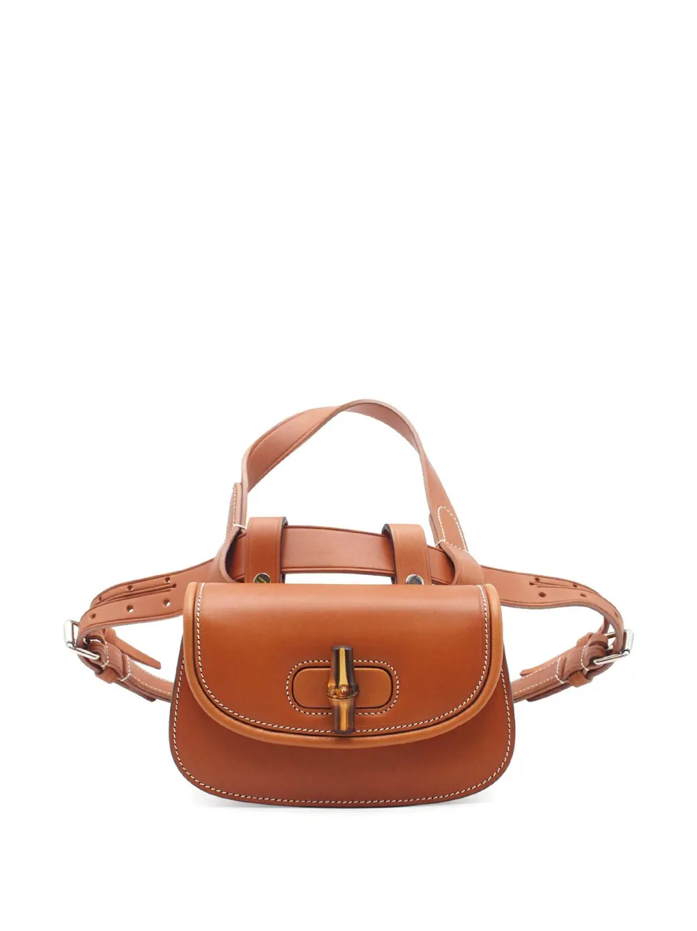 Gucci Pre-Owned 2016-2026 Mini Leather Bamboo 1947 belt bag - Marrone