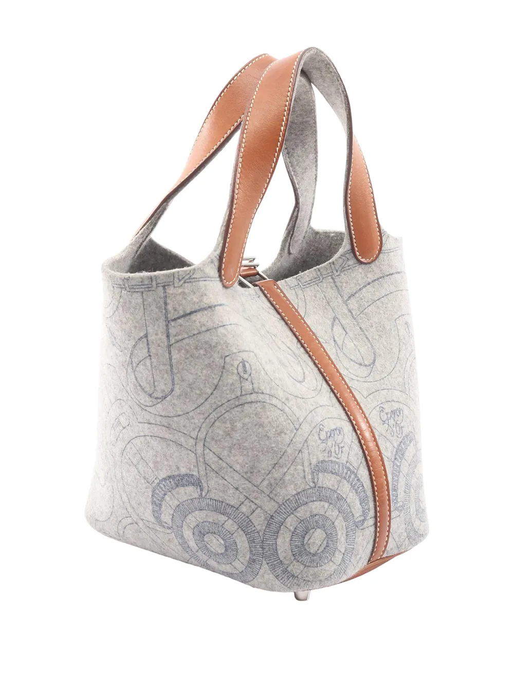 2008 Feutre Swift Picotin Pm Feutre Leather Feutre / Swift Leather Gray Brown Fauve Used Women Handbag