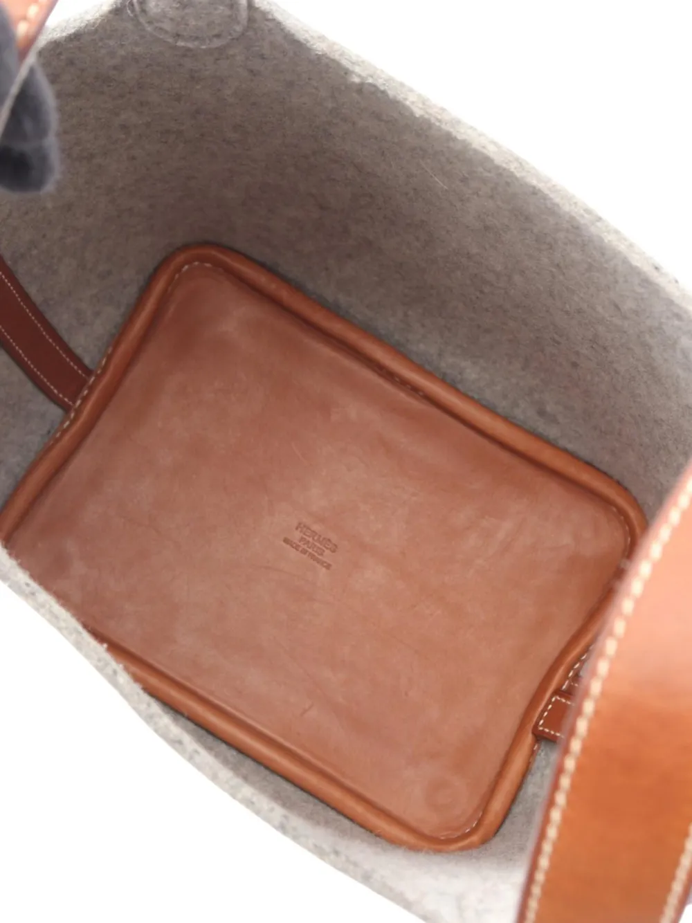 2008 Feutre Swift Picotin Pm Feutre Leather Feutre / Swift Leather Gray Brown Fauve Used Women Handbag
