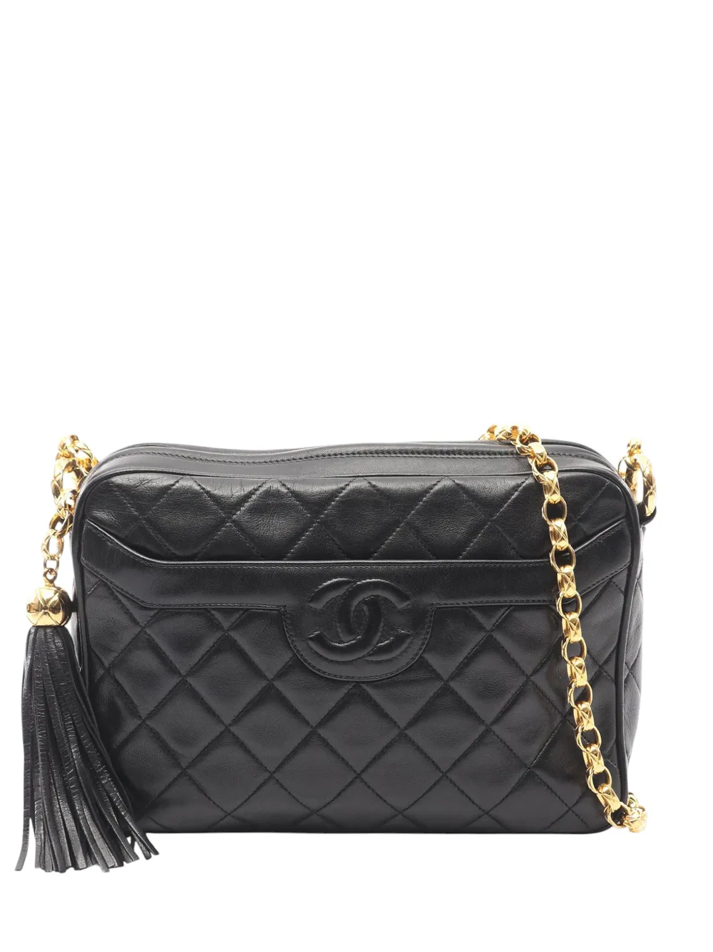 CHANEL Pre-Owned 1989-1991 CC Quilted Lambskin Camera Bag crossbody bag - Nero