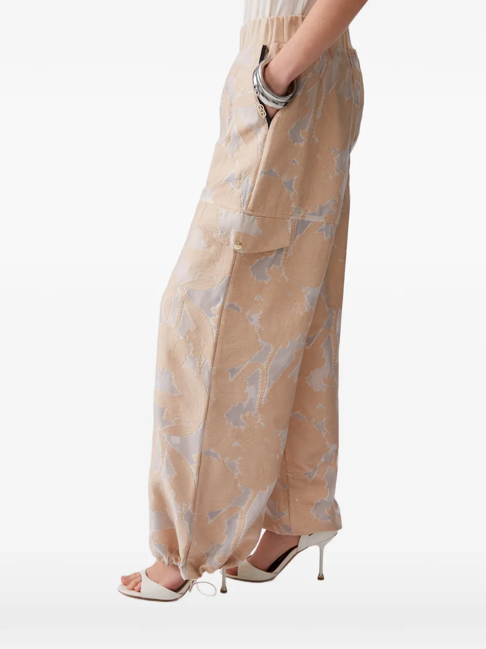 LIU JO jacquard side-pocket trousers - Toni neutri