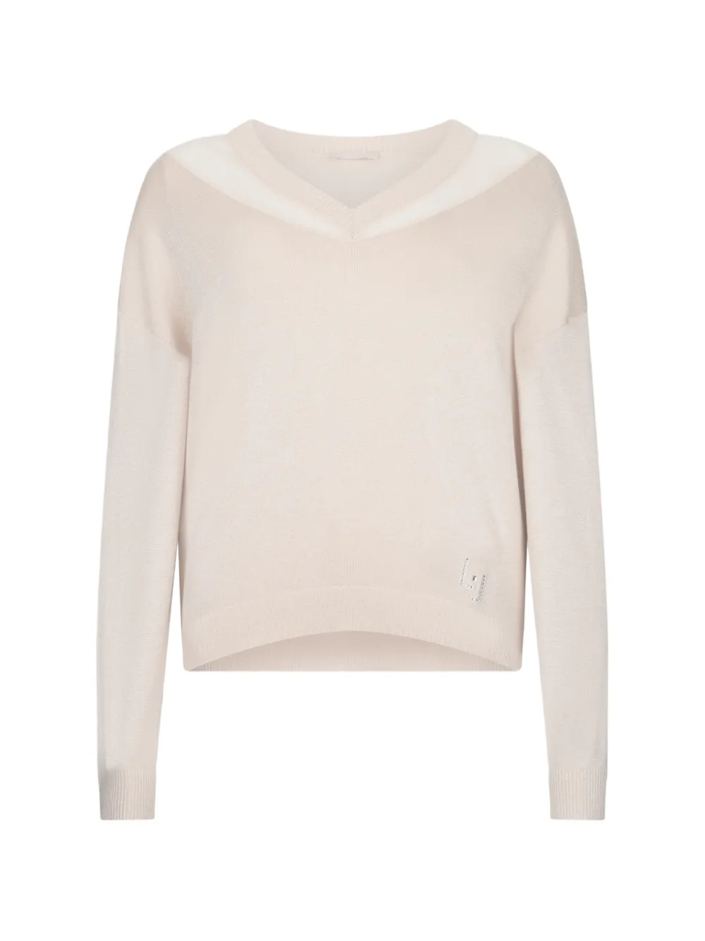 LIU JO V-neck logo-embellished sweater - Toni neutri