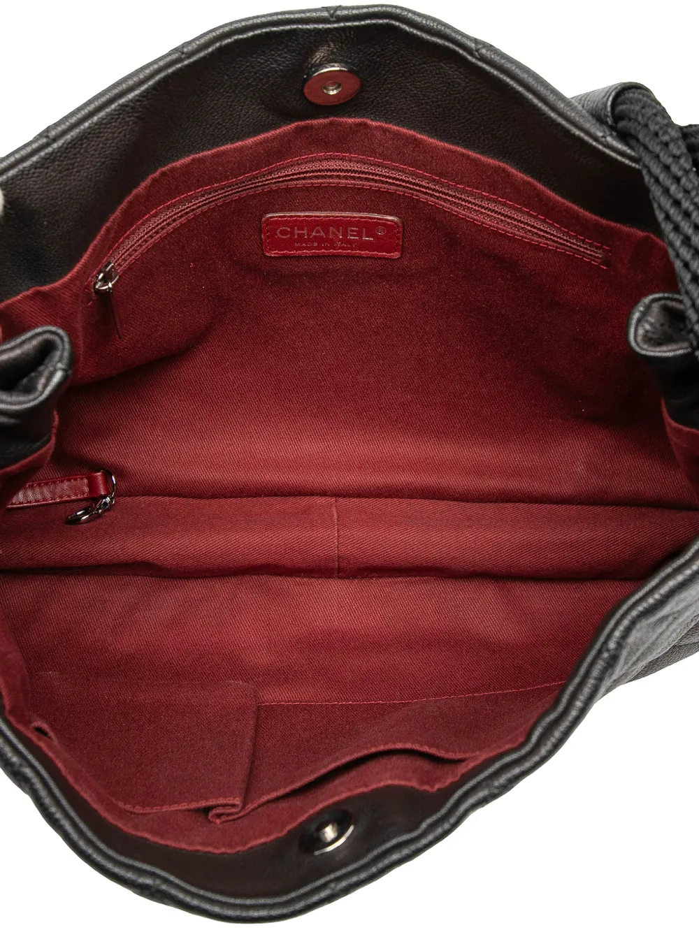 Chanel Pre-owned 2009-2010 Medium Quilted Calfskin Yacht Expandable Zip Tote Bag in Black, view 5