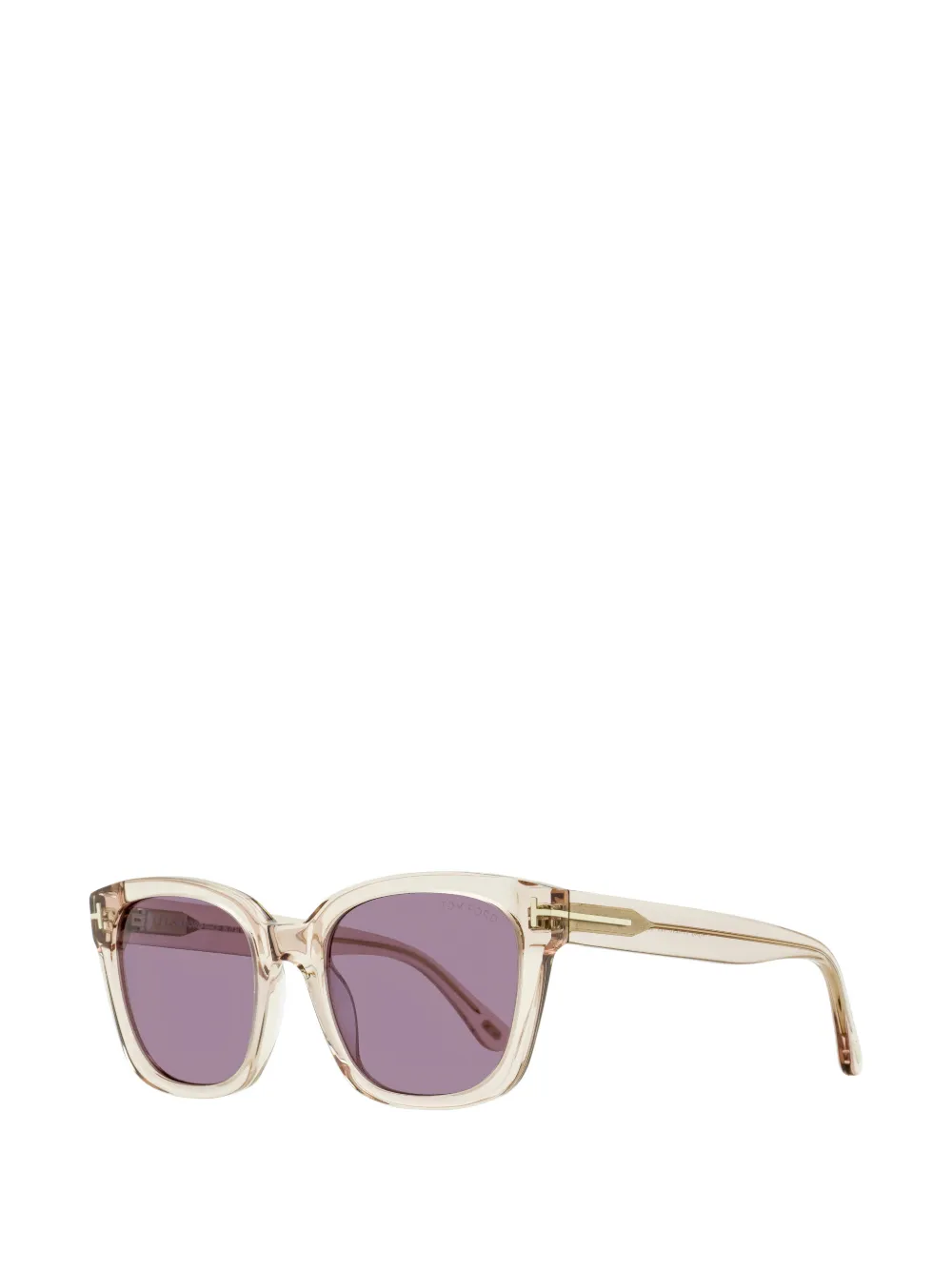 TOM FORD Eyewear Haylay zonnebril met rechthoekig montuur Beige