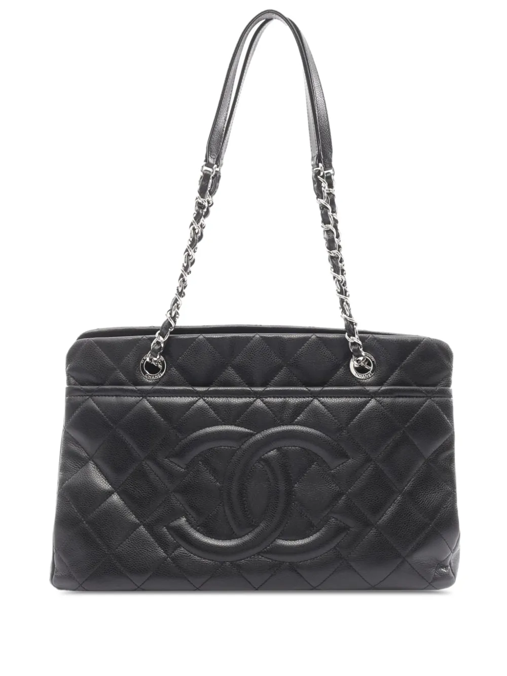 CHANEL Pre-Owned 2012-2013 CC Quilted Lambskin Soft Shopping tote bag - Nero