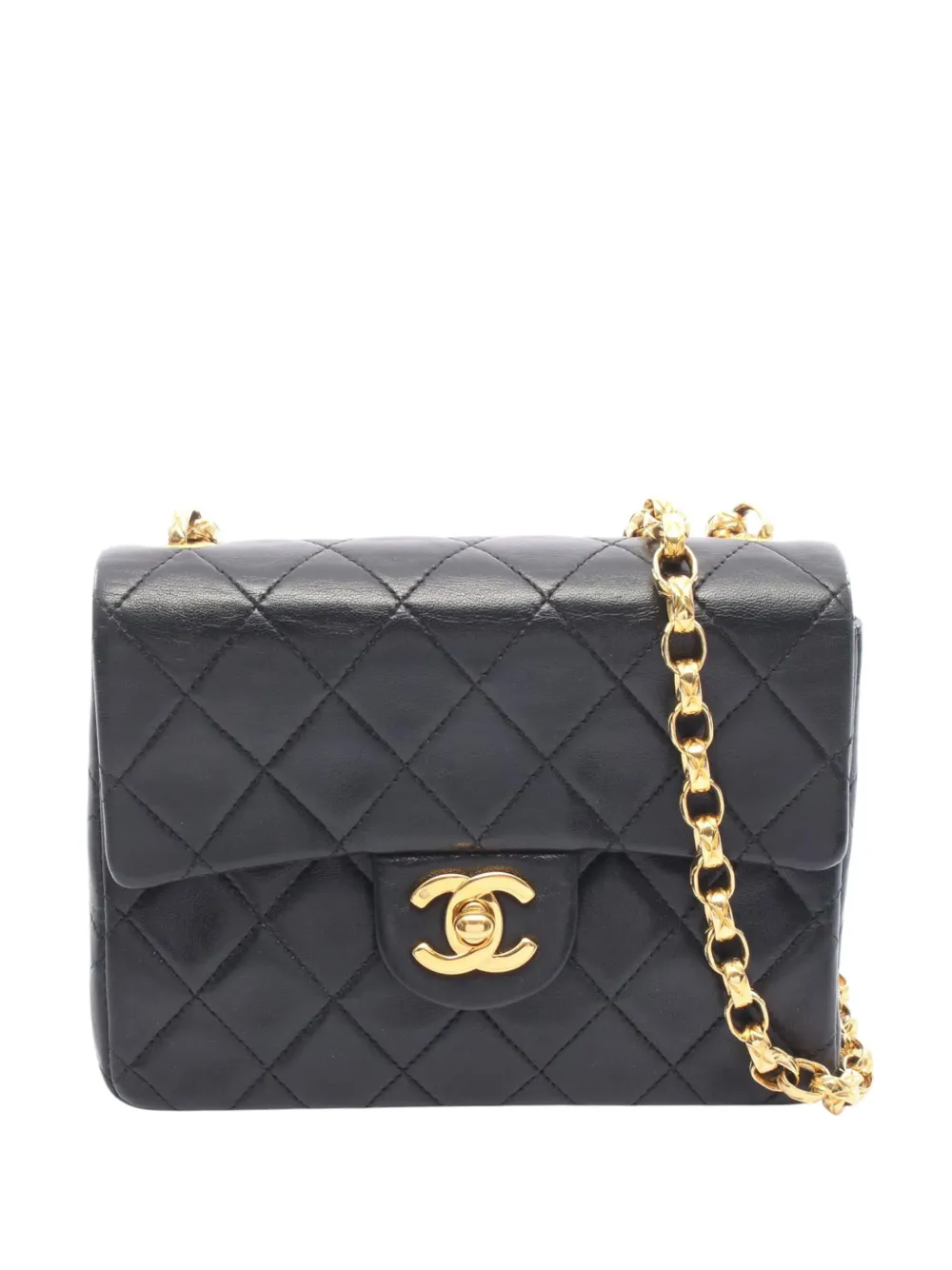 CHANEL Pre-Owned 1989-1991 Mini CC Quilted Lambskin Single Flap crossbody bag - Nero