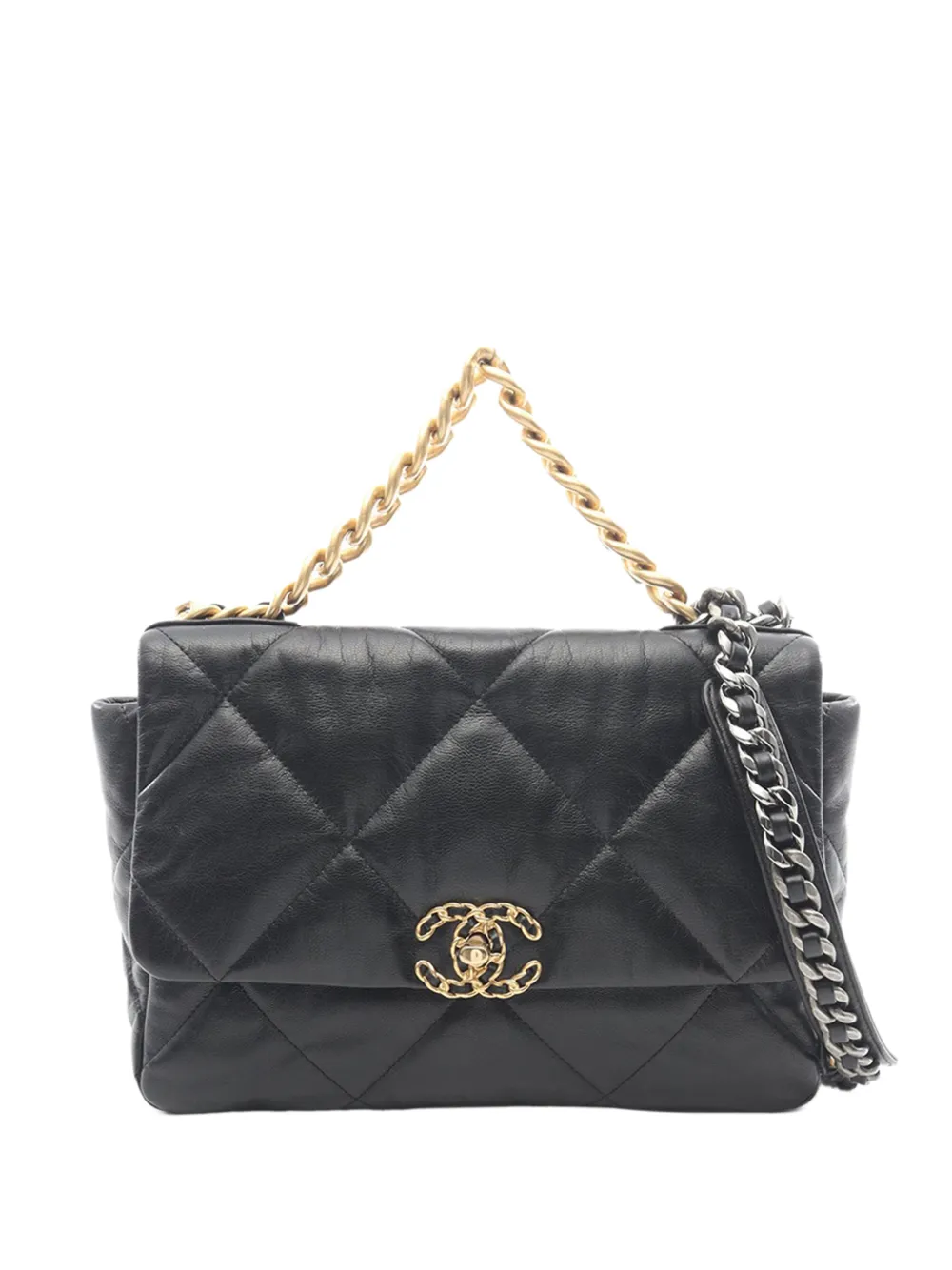 CHANEL Pre-Owned 1994-1996 Medium Lambskin 19 Flap shoulder bag - Nero