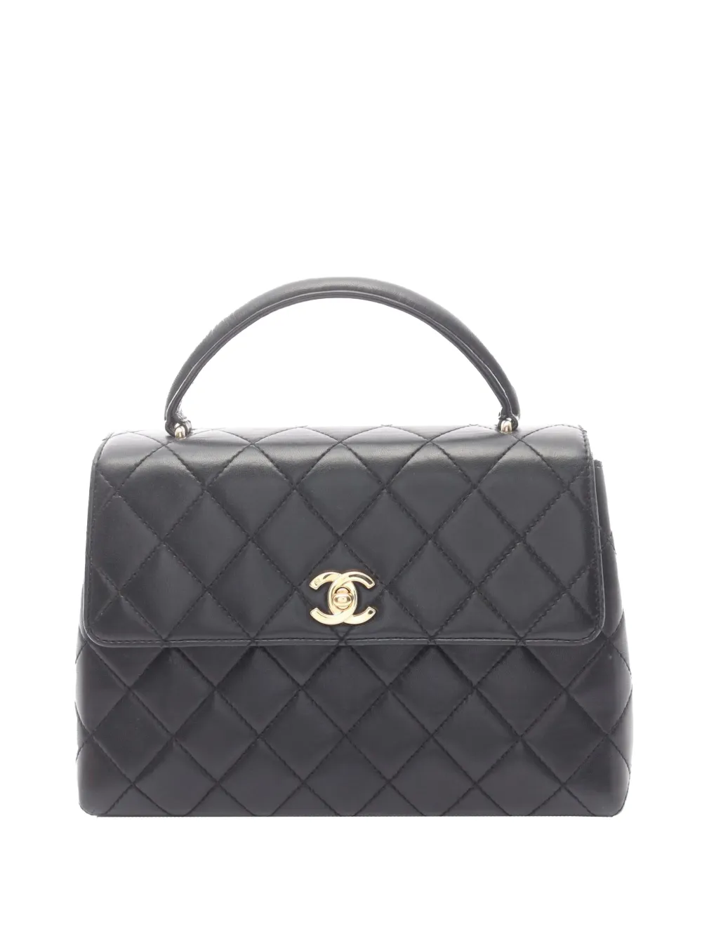 CHANEL Pre-Owned 1997-1999 CC Quilted Lambskin Kelly Top Handle Bag handbag - Nero