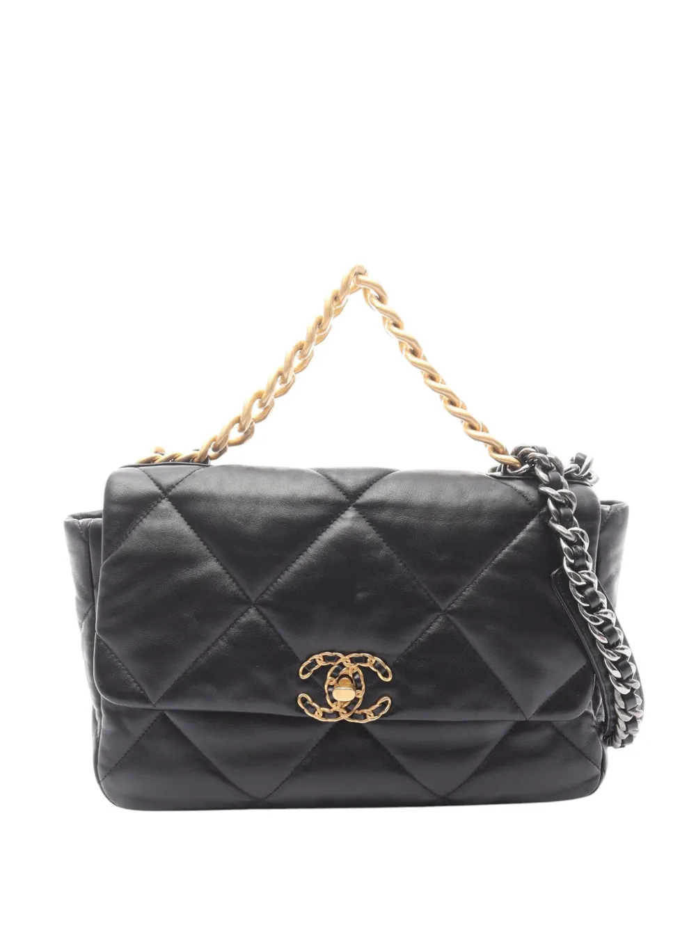 CHANEL Pre-Owned 2021-2026 Large Lambskin 19 Flap shoulder bag - Nero