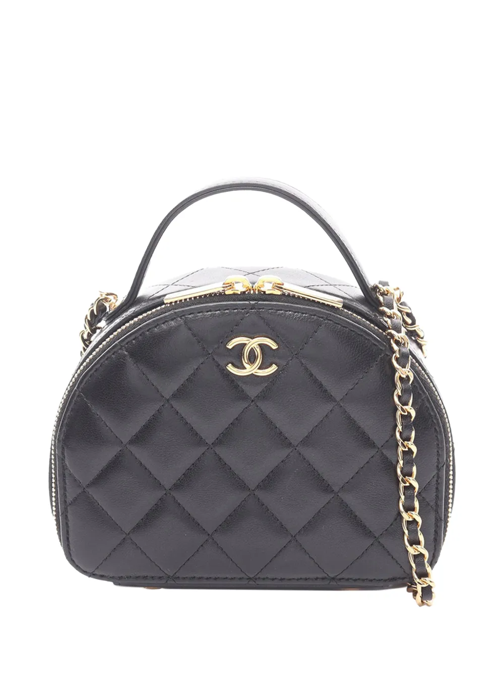 CHANEL Pre-Owned 2021-2026 CC Quilted Lambskin 23C Top Handle Clutch satchel - Nero