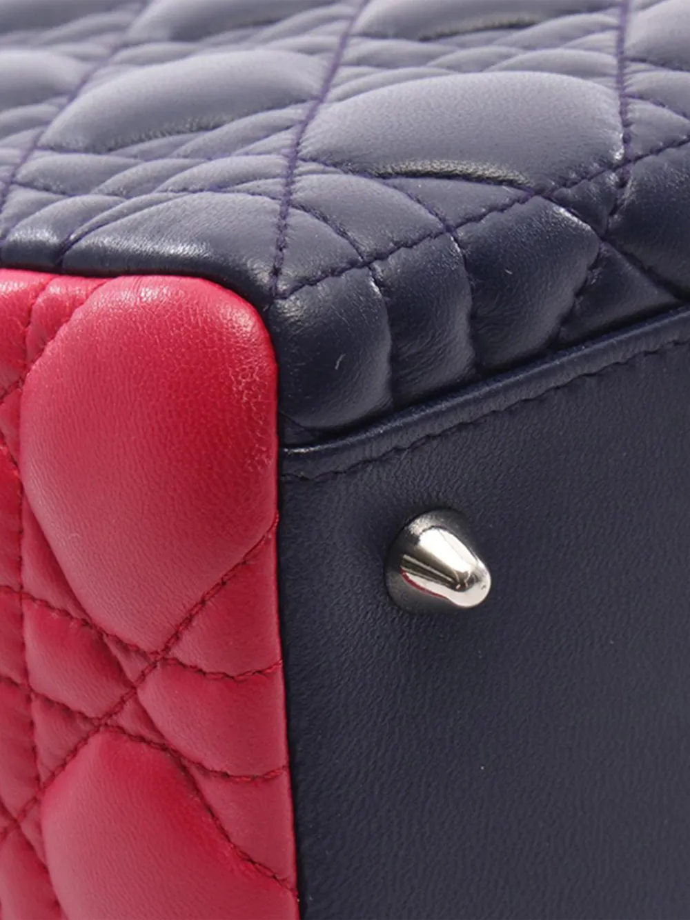 2010-2026 Medium Tricolor Lambskin Cannage Lady Dior Satchel