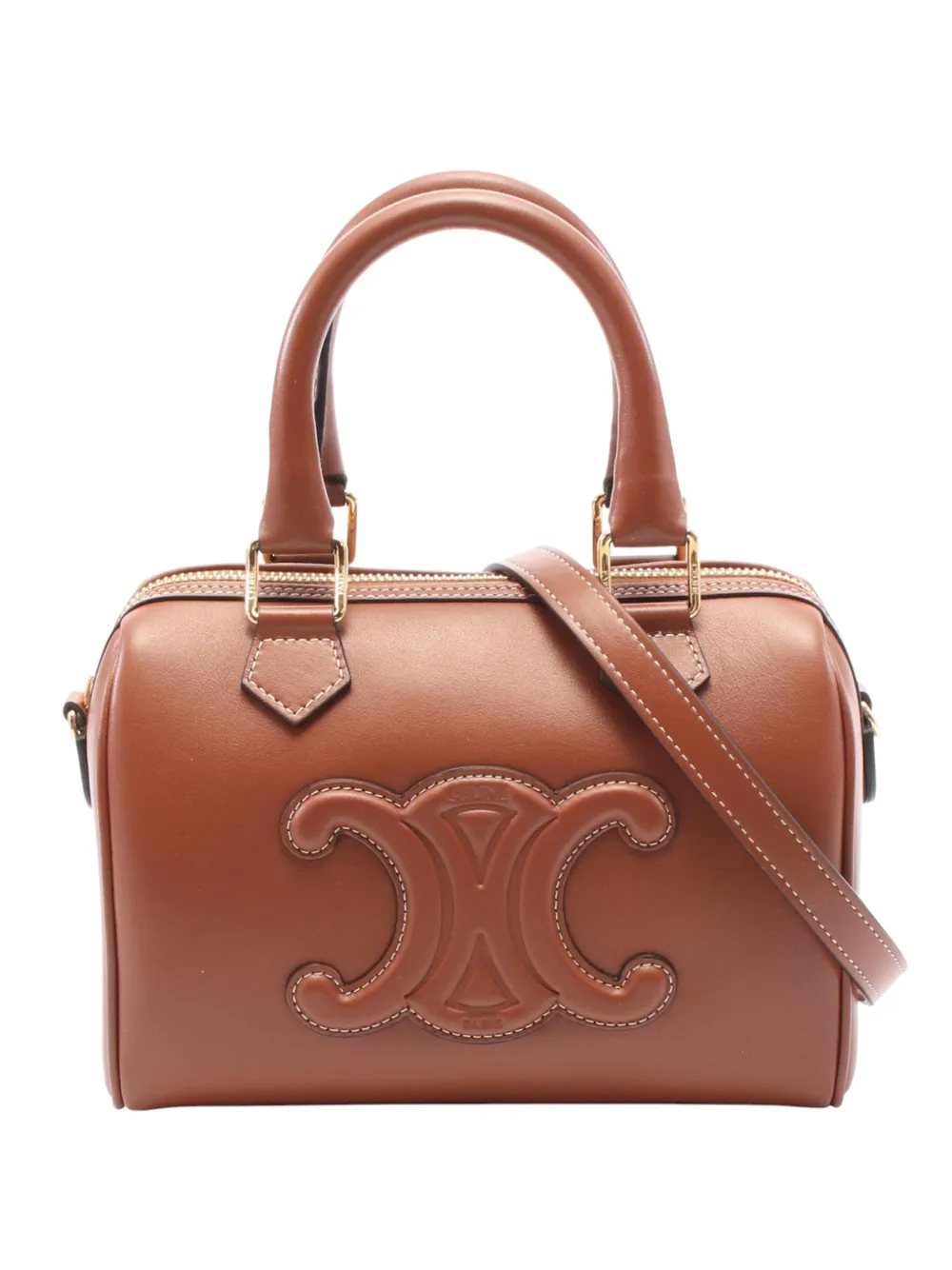 Celine Pre-Owned 2021-2026 Small Smooth Calfskin Cuir Triomphe satchel - Marrone