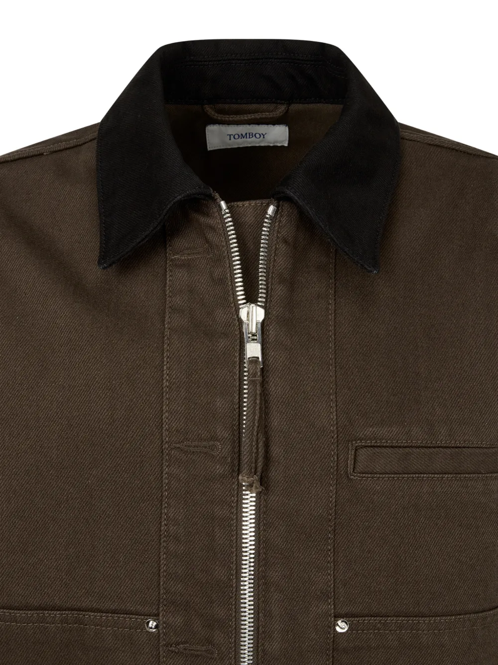  Tomboy Zip-up Denim Jacket - Brown 