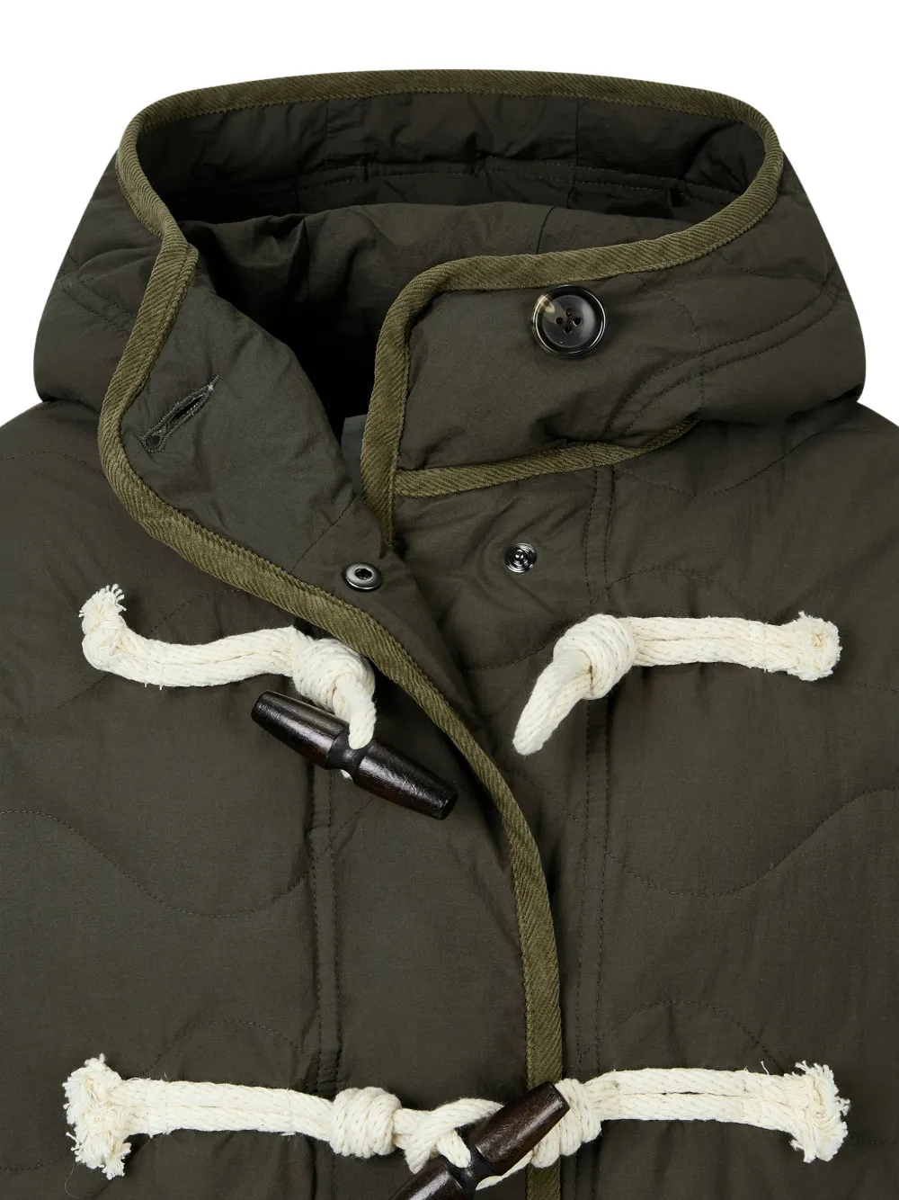 TOMBOY Donsjack met houtje touwdetail Groen