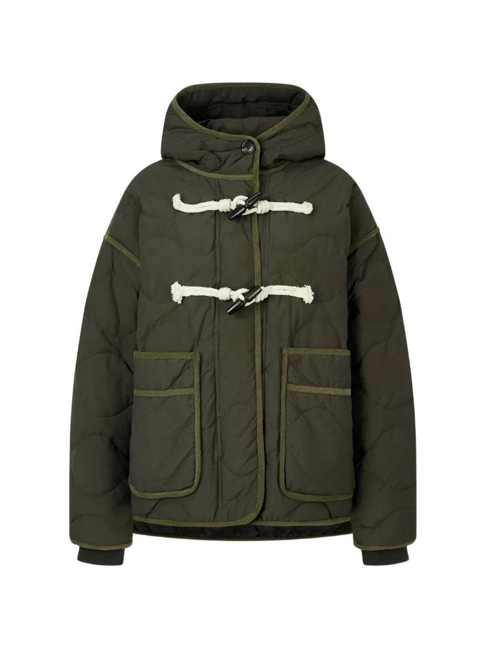 TOMBOY toggle-detail puffer jacket - Green