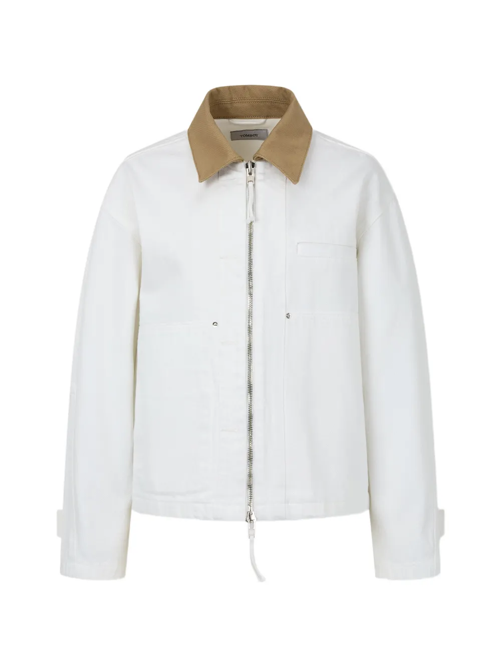 TOMBOY contrast-collar denim jacket - Bianco
