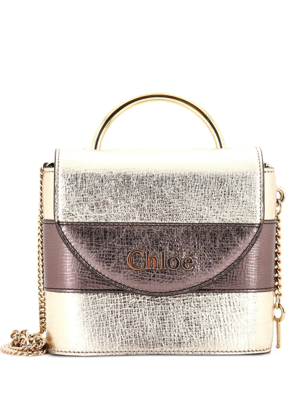 Chloé Pre-Owned Aby Lock Bag Leather Small crossbody bag - Oro