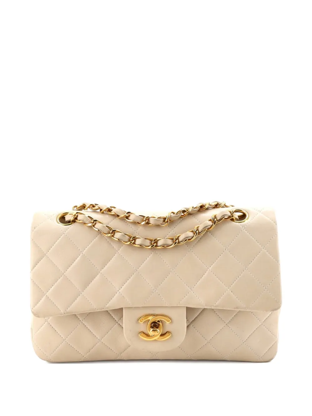 CHANEL Pre-Owned Classic Double Flap Bag Quilted Lambskin Small shoulder bag - Toni neutri