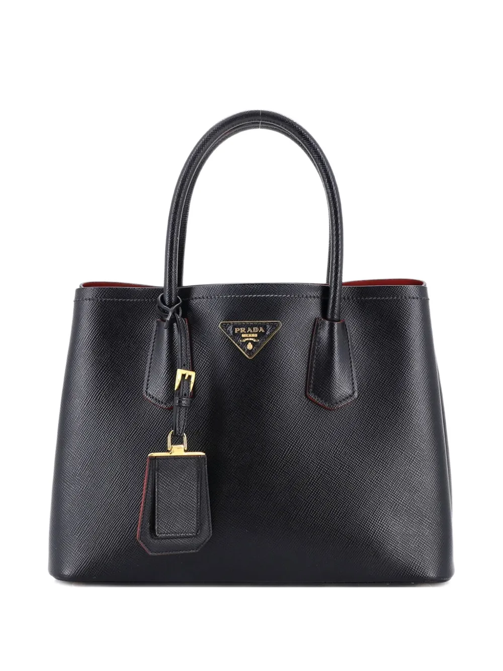 Prada Pre-Owned Cuir Double Saffiano Leather Small tote bag - Nero