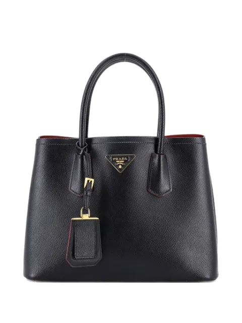 Prada Pre-Owned Kleine Cuir Double Saffiano Tote Bag