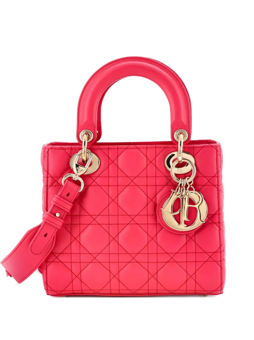 Christian Dior Pre-Owned My ABCDior Lady Dior Bag Cannage Quilt Lambskin crossbody bag - Rosa