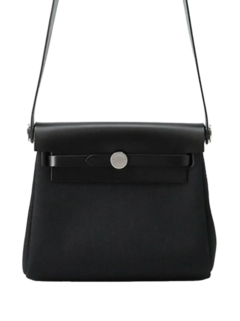 Hermès Pre-Owned 2025 Military Toile and Vache Hunter Herbag Zip 20 crossbody bag - Nero