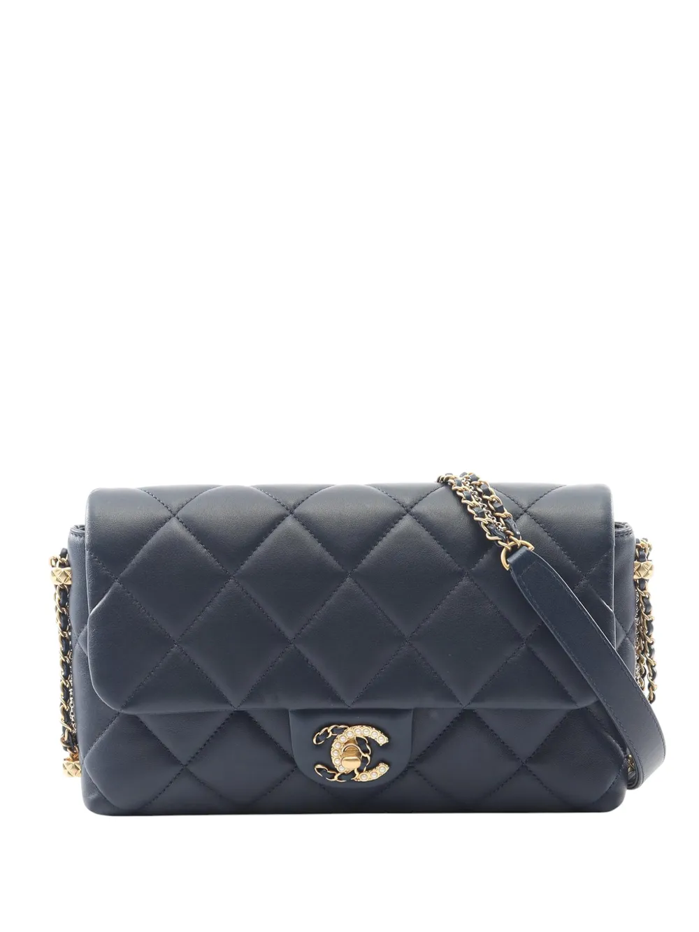 CHANEL Pre-Owned 2021-2026 CC Quilted Lambskin 19 Flap shoulder bag - Blu