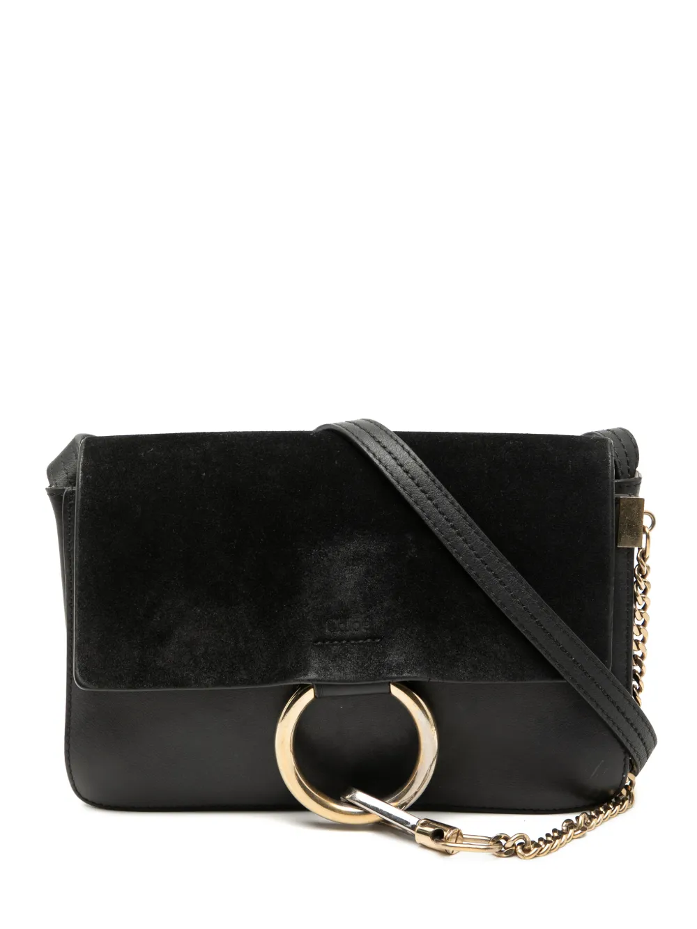 Chloé Pre-Owned 2017 Small Suede and Calfskin Faye crossbody bag - Nero