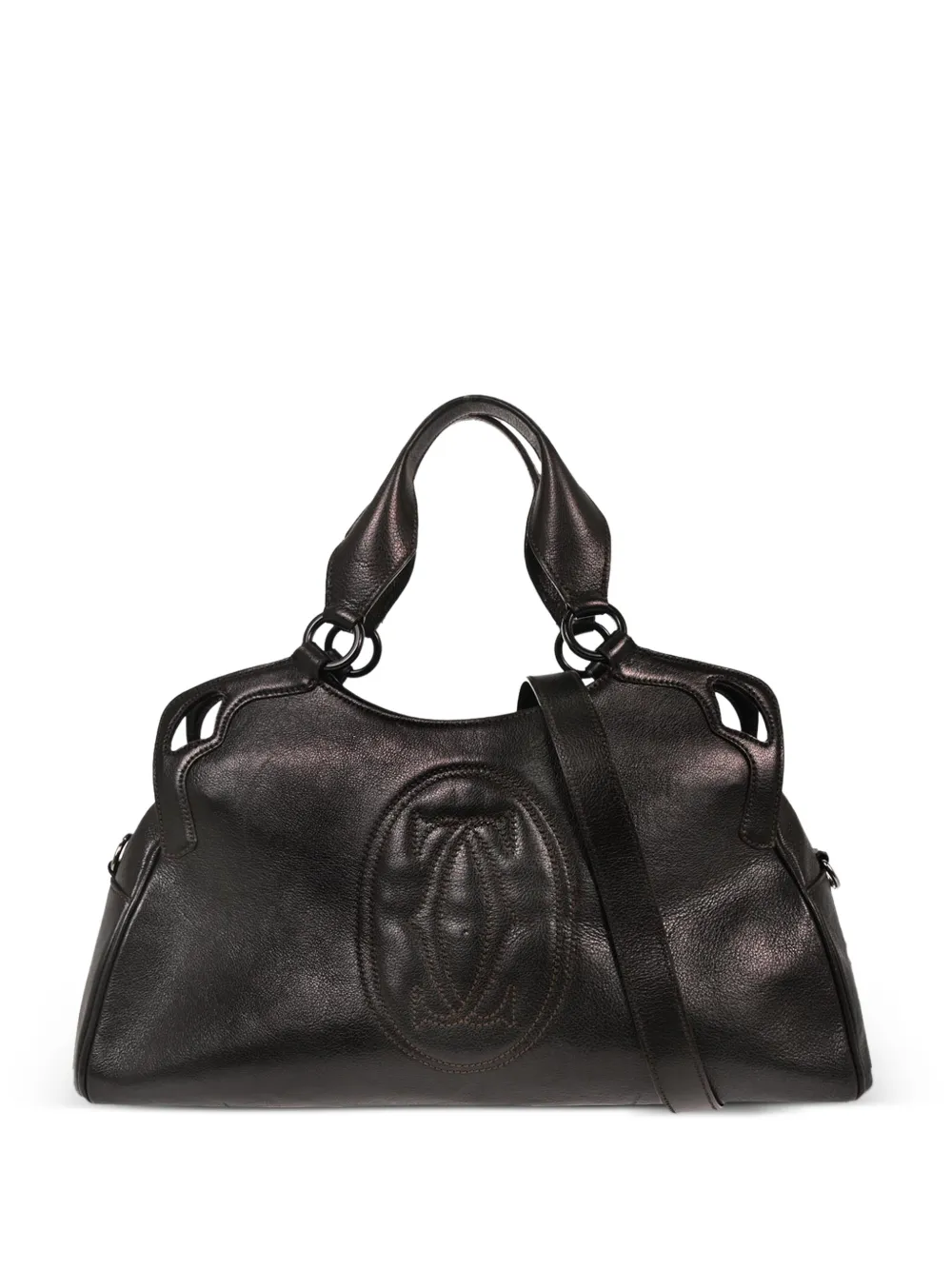 Cartier 1990-2000s Marcello embossed leather shoulder bag - Marrone