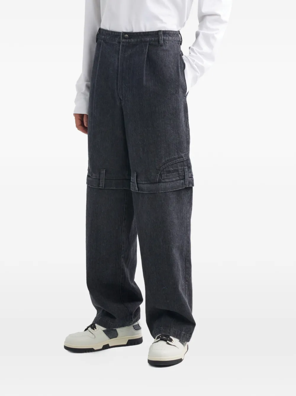  Off Duty Pleated Eararn Jeans - Grey 
