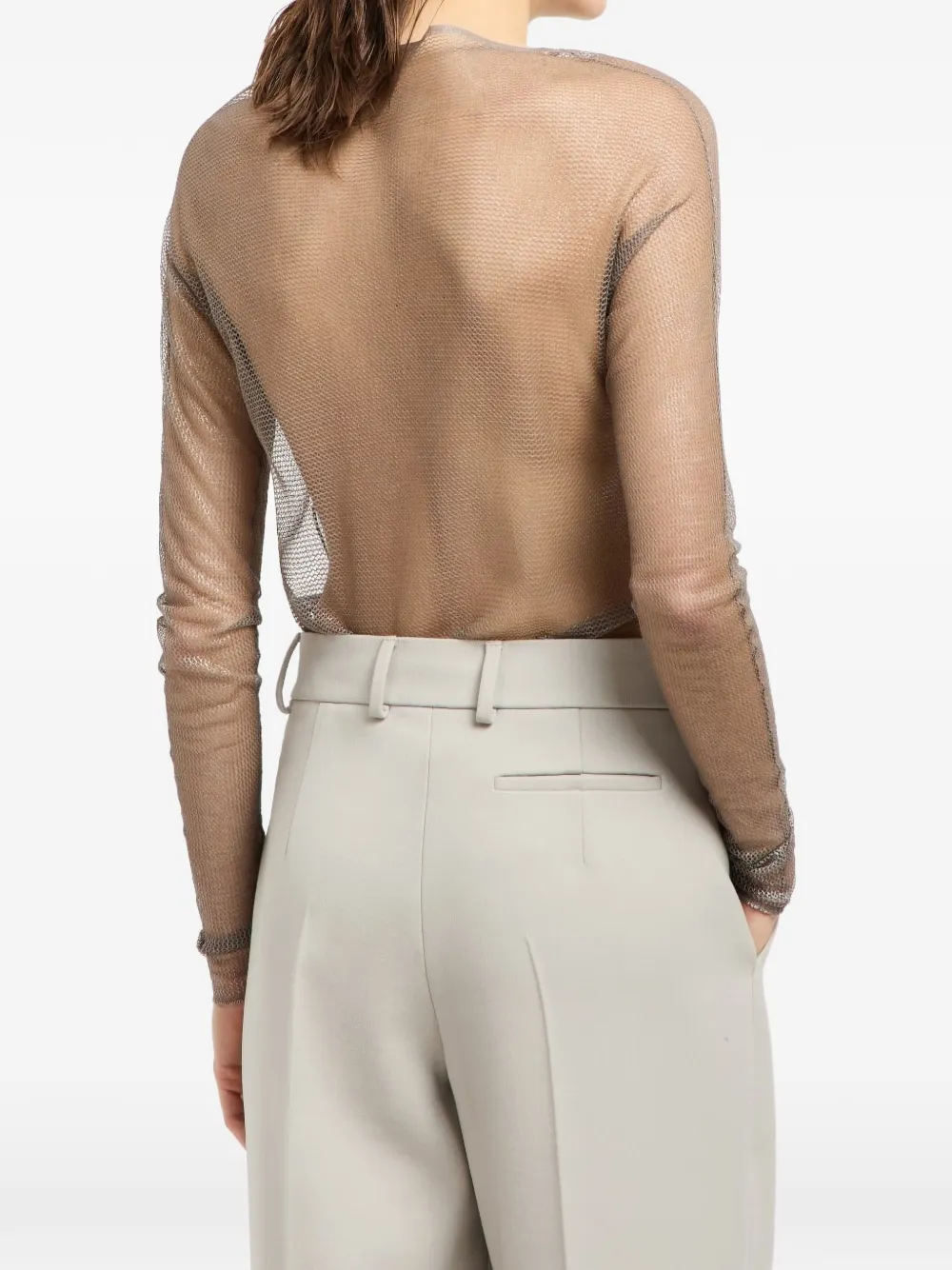 long-sleeve mesh top