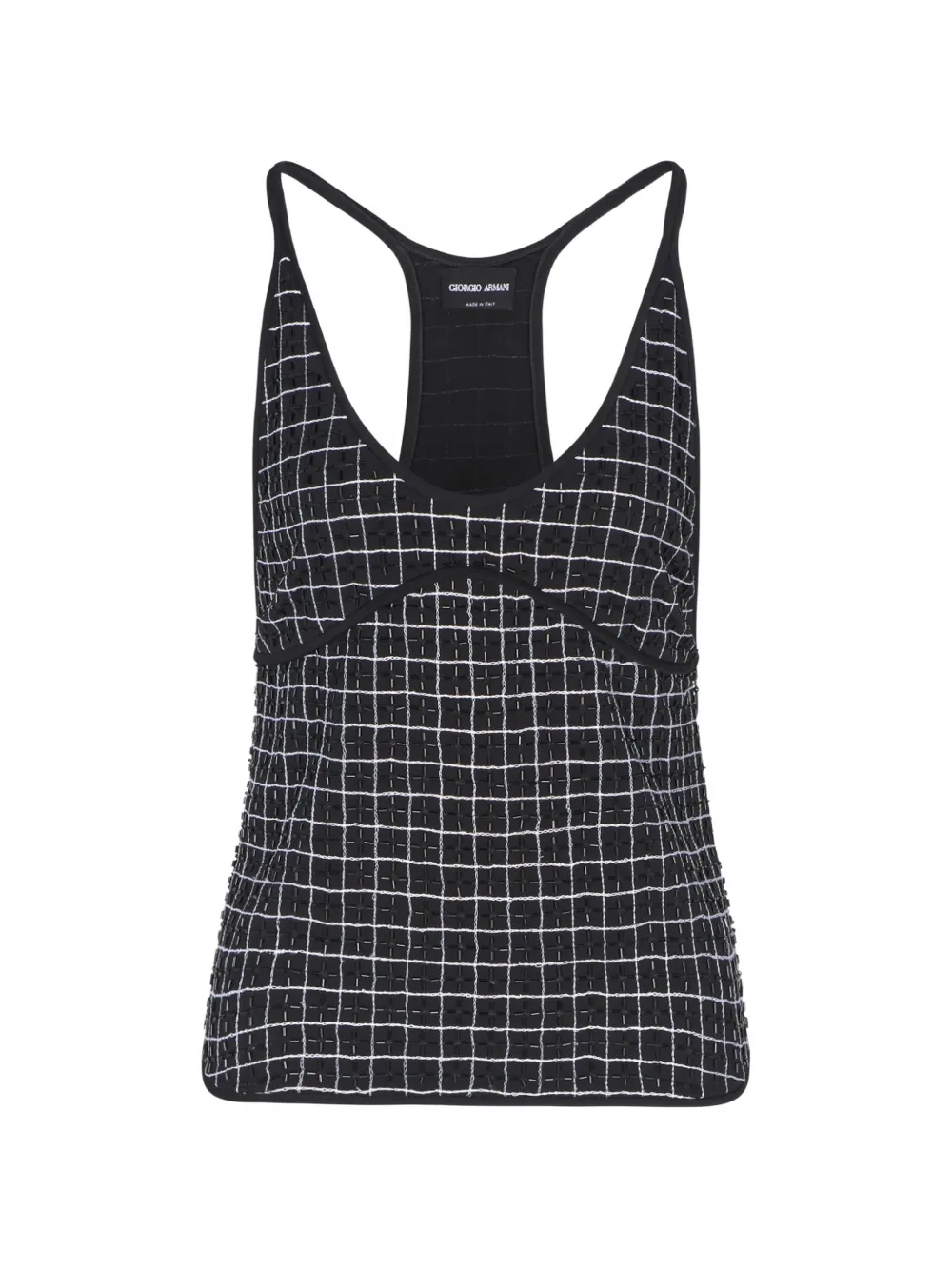 Giorgio Armani checked racerback top - Nero