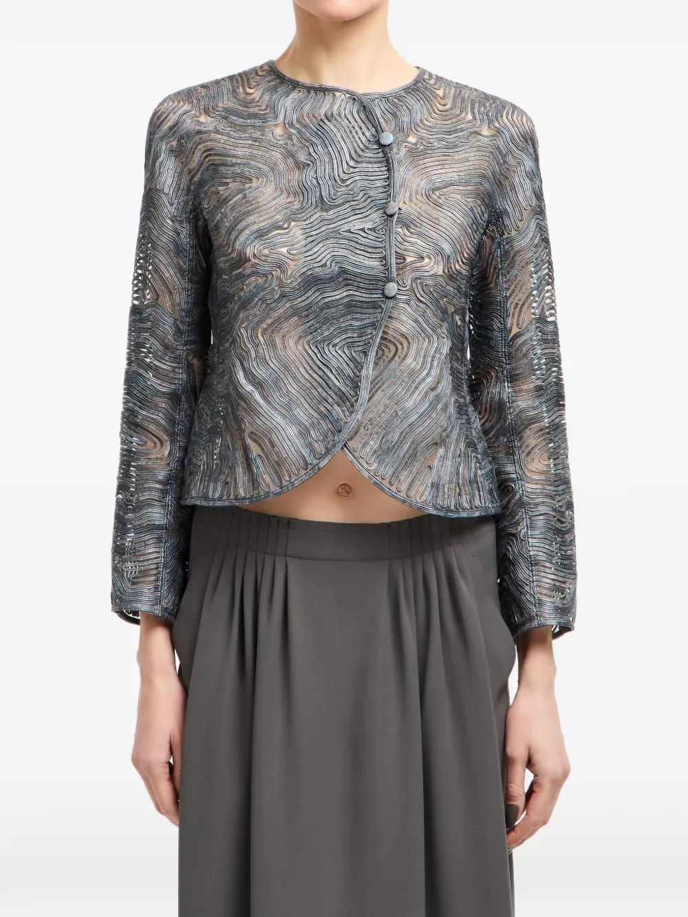 Giorgio Armani Jack met knoopsluiting Grijs