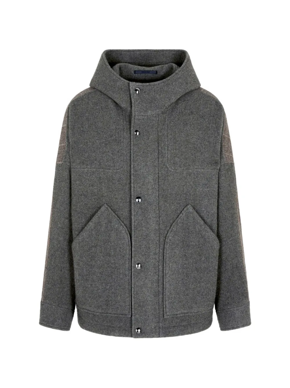 Giorgio Armani hooded buttoned peacoat - Grau
