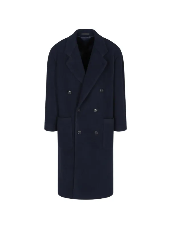 ジョルジオ アルマーニ GIORGIO ARMANI コート　ネイビー Giorgio Armani ネイビーブルーダブルコート | ブルー | FARFETCH JP