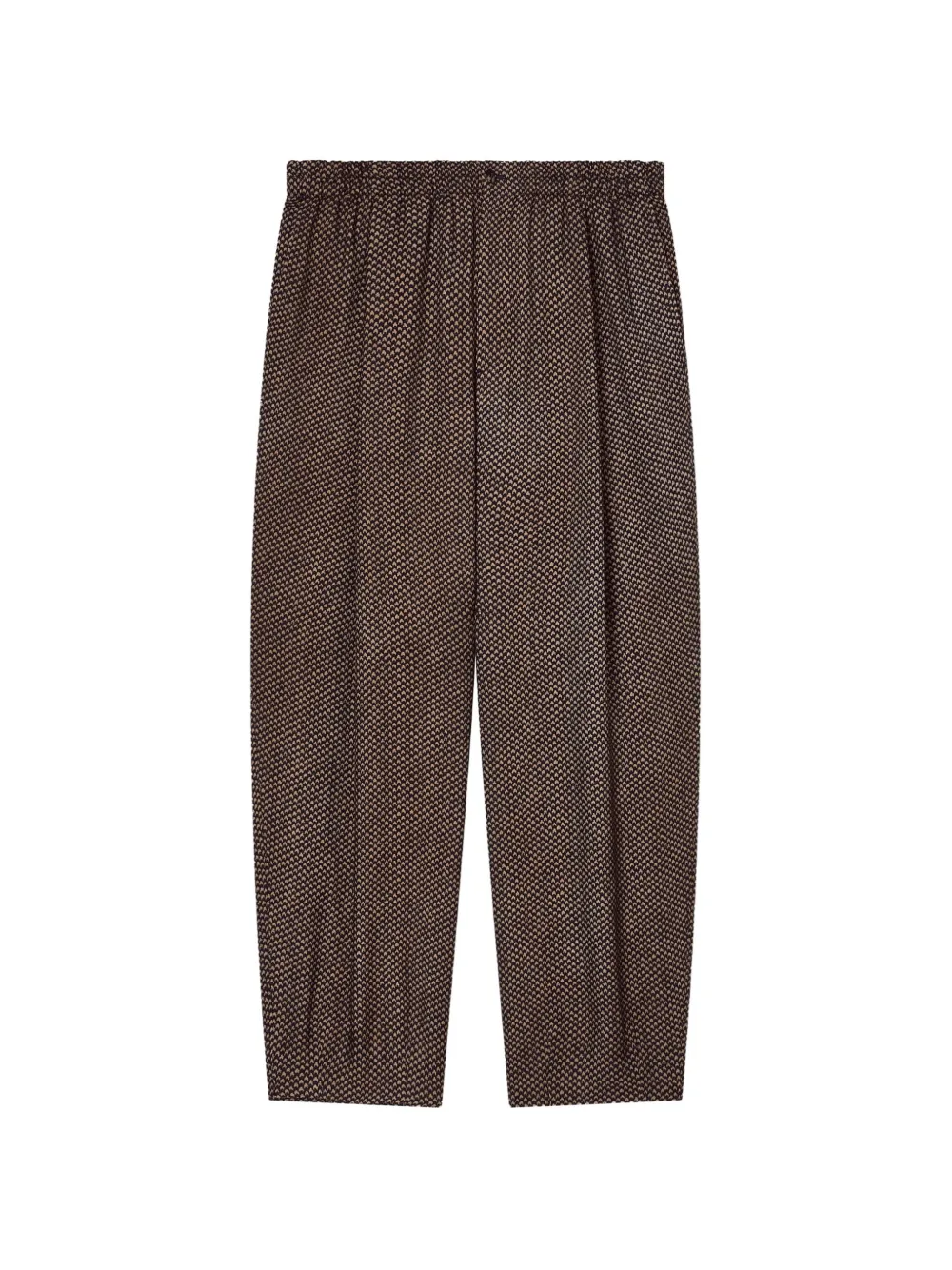 Giorgio Armani elasticated-waist houndstooth trousers - Marrone