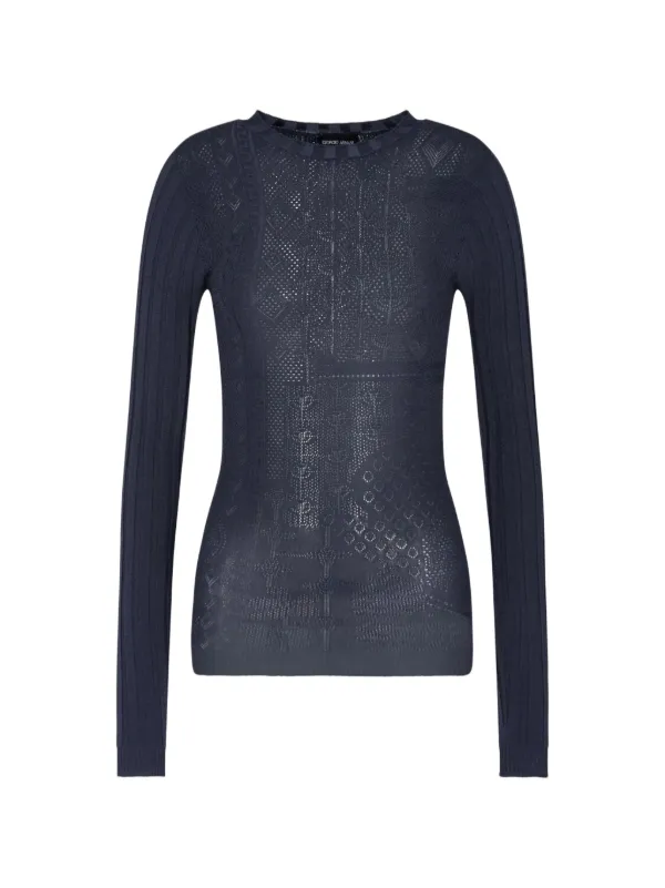 Giorgio Armani Long-sleeve Sweater in Blue