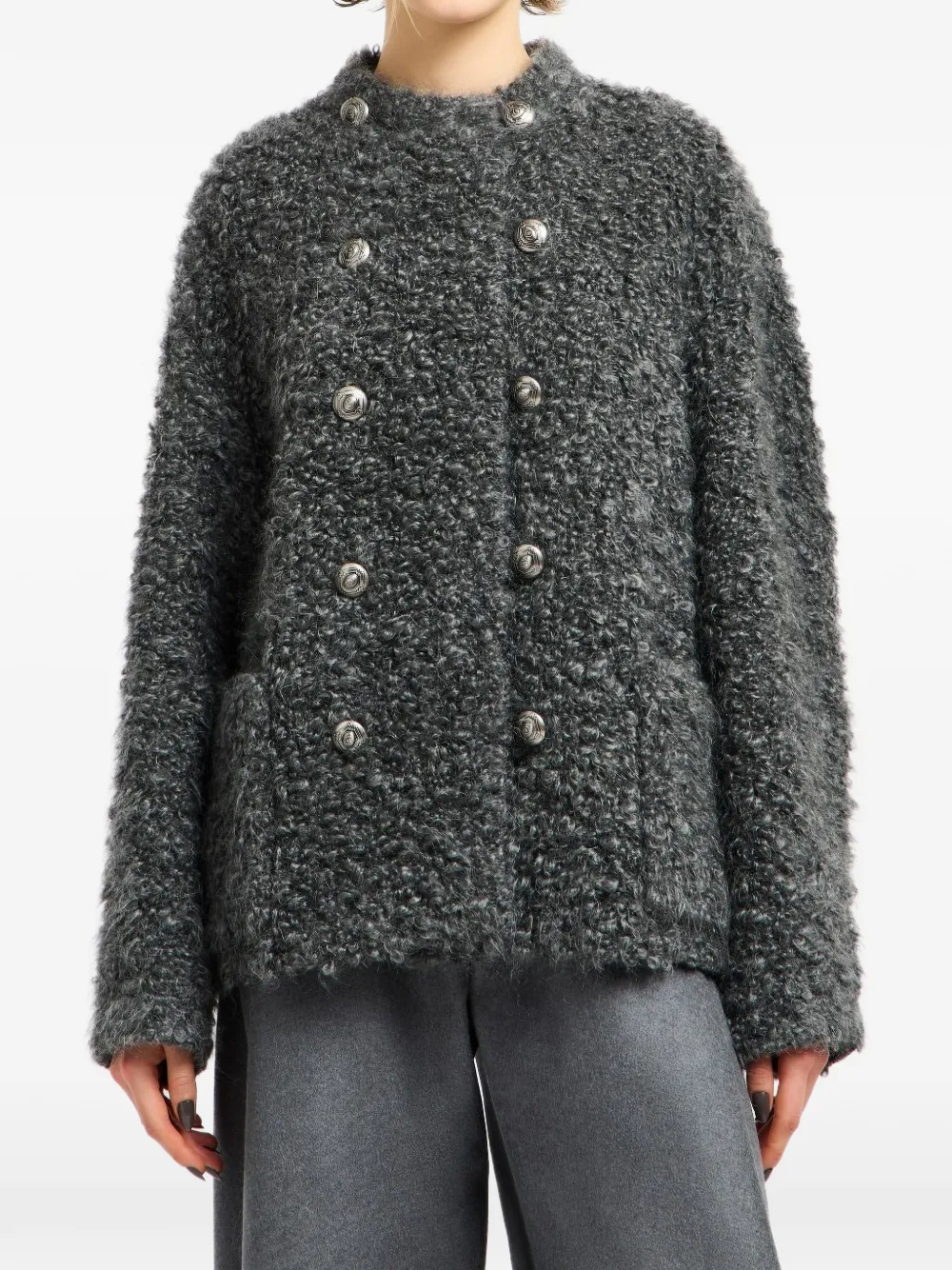Giorgio Armani Jack met dubbele rij knopen Grijs