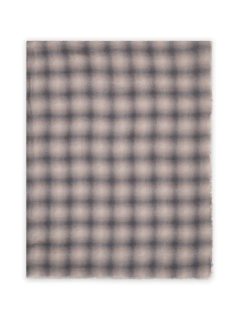 Giorgio Armani fringed gradient-check scarf