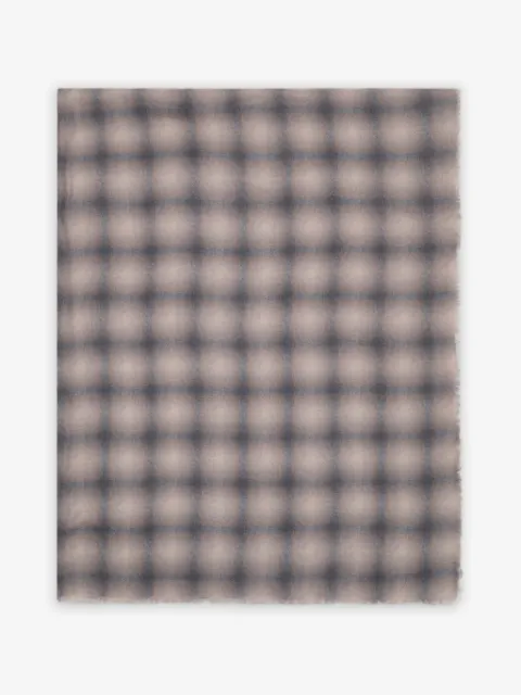 Giorgio Armani fringed gradient-check scarf
