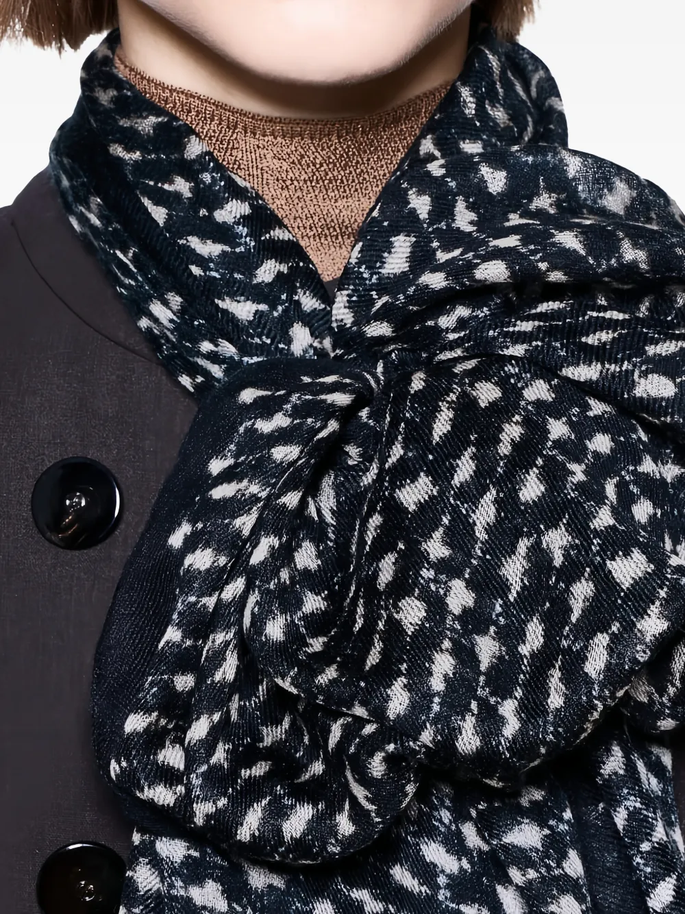  Giorgio Armani Patterned Scarf - Black 