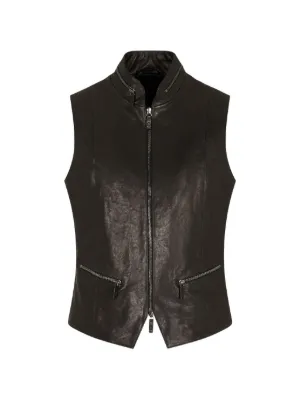 Dolce & Gabbana レザーライダースベスト | ブラック | FARFETCH JP