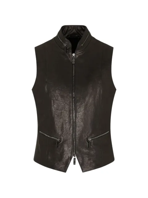 Giorgio Armani leather zip-up vest