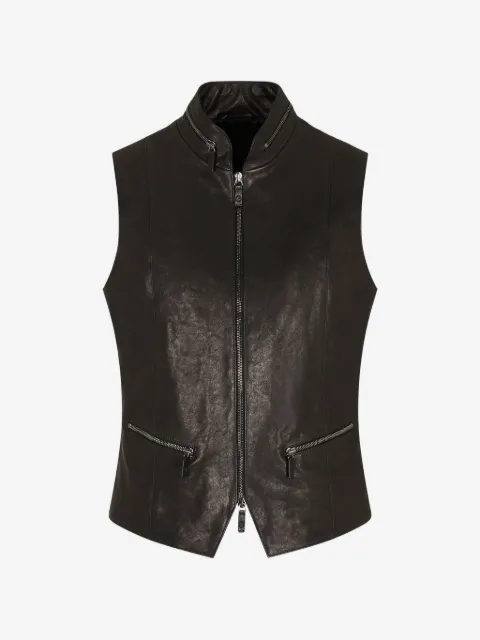 Giorgio Armani leather zip-up vest